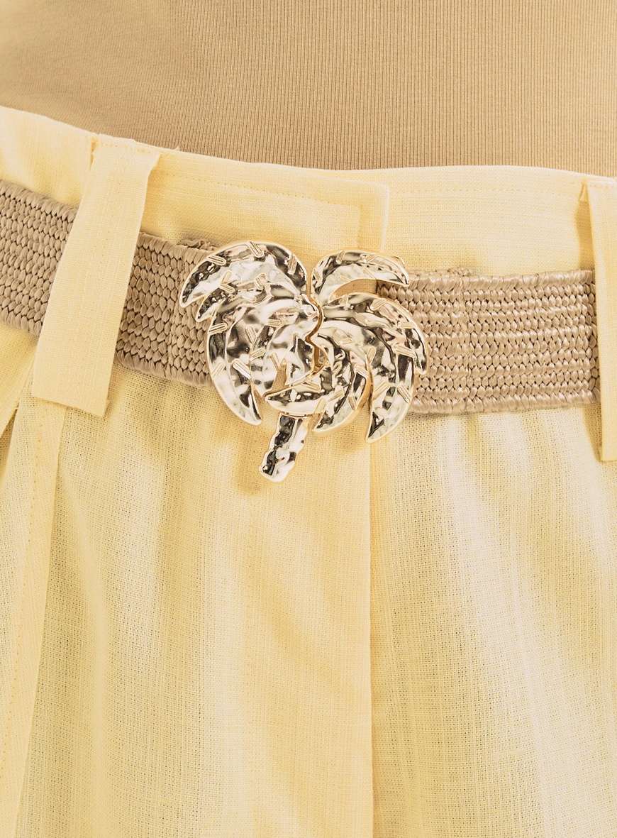 Short  Alfaiataria Com Cinto Feminino AMARELO 3