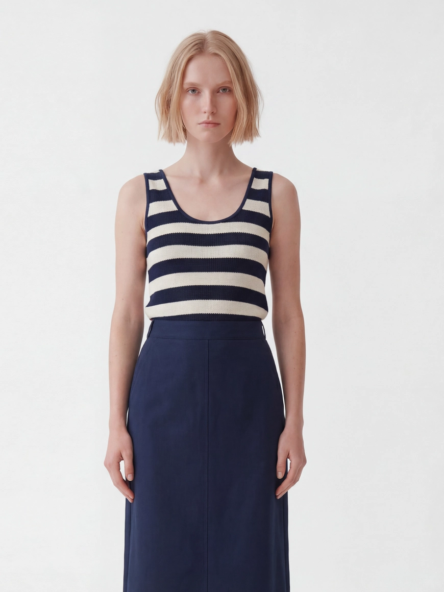 Vestido Midi Comfort Detalhe Listrado Estampados 3