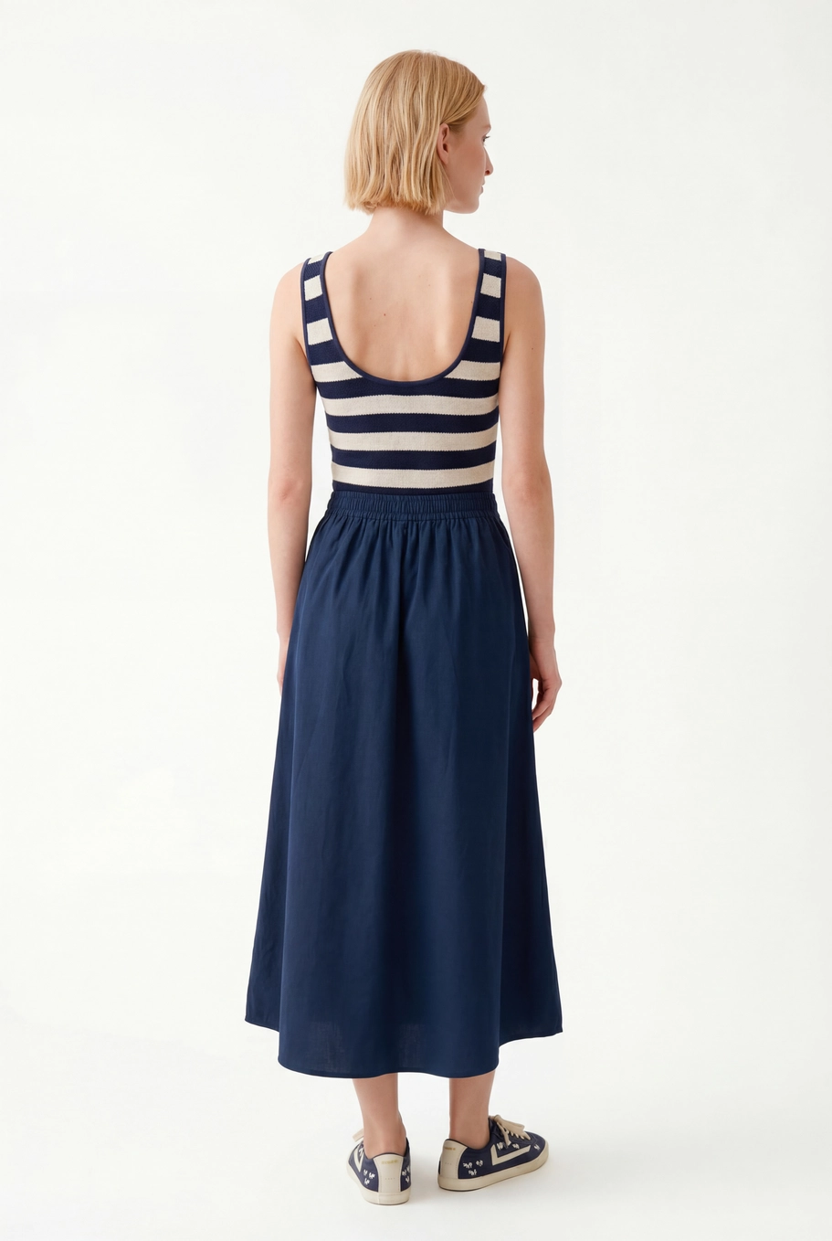 Vestido Midi Comfort Detalhe Listrado Estampados 2