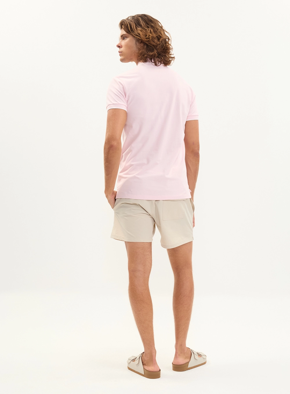 Polo Masculina Piquet Gola Contrastante - Brasil Rosa