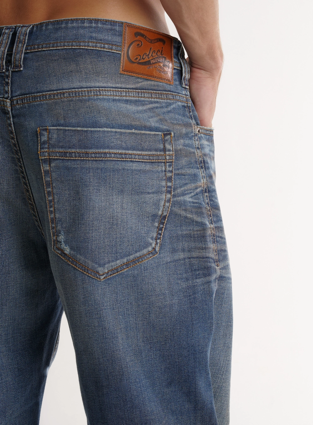 Calça Jeans Loose Ampla Masculina Com Bolsos Índigo