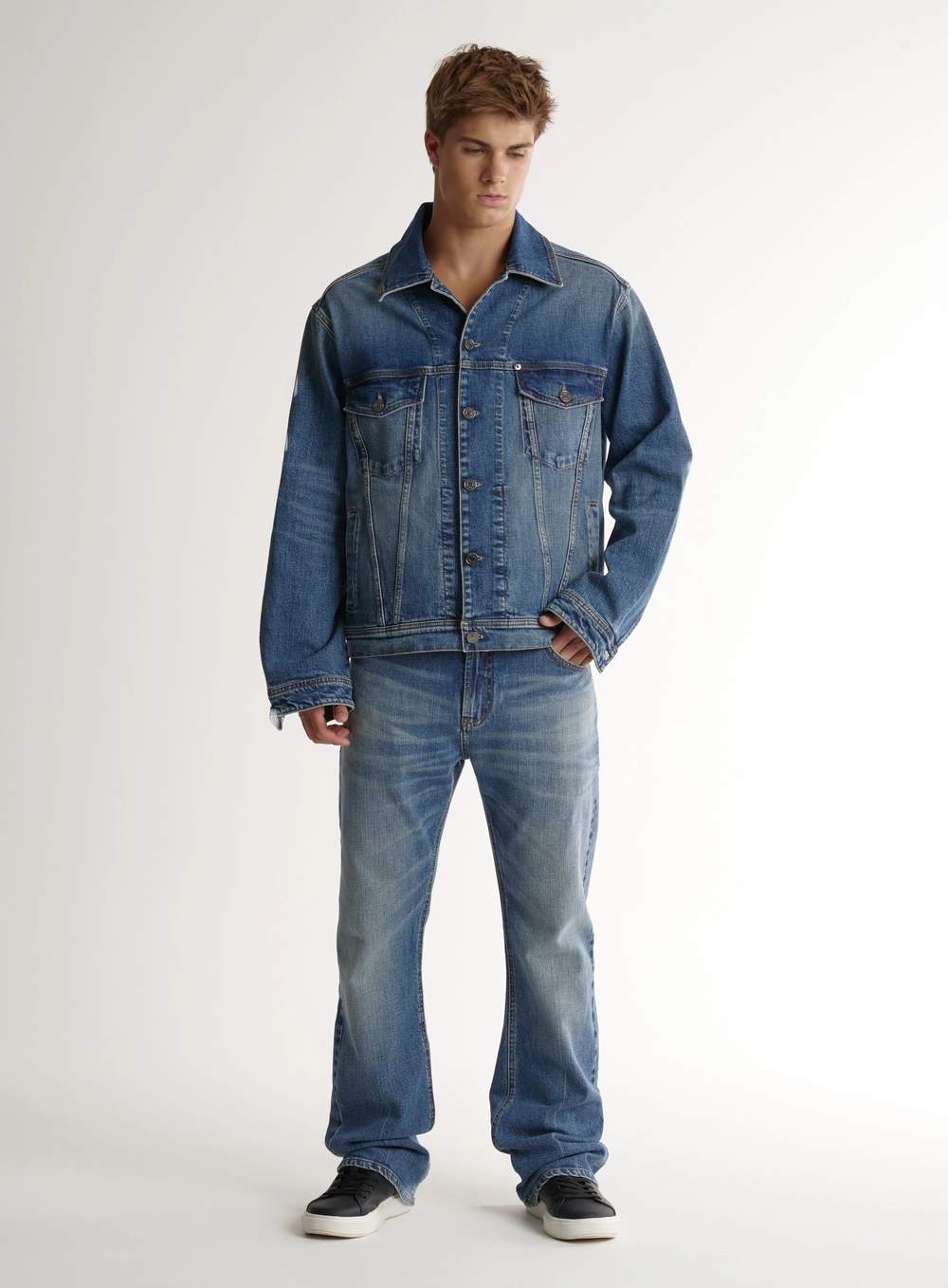 Jaqueta Masculina Jeans Classic Com Bolsos Índigo