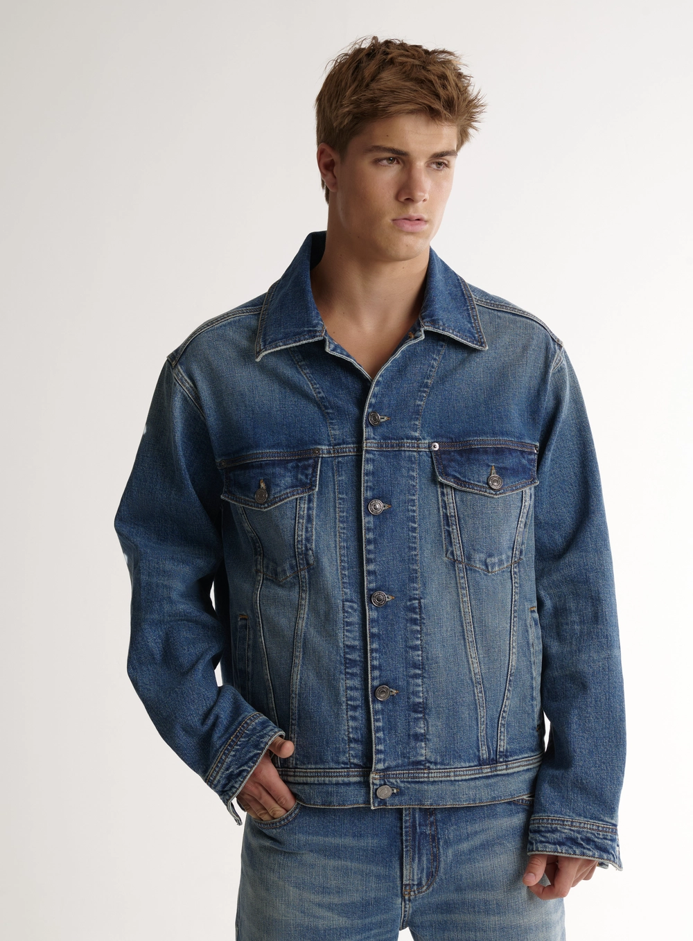 Jaqueta Masculina Jeans Classic Com Bolsos Índigo