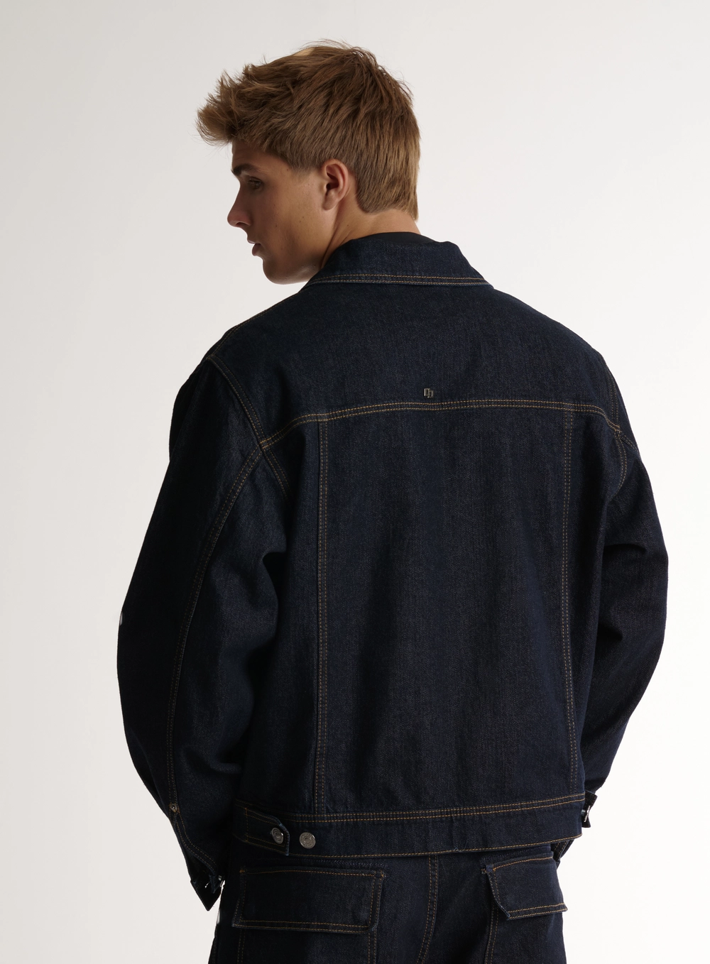 Jaqueta Masculina Oversized Com Bolsos Índigo