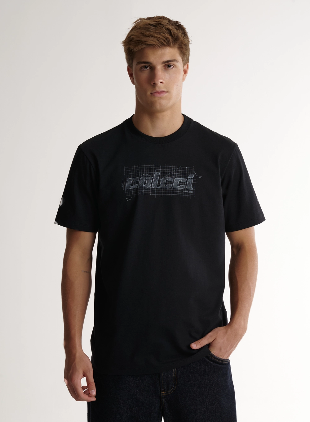 Camiseta Masculina Com Estampa Logo Preto