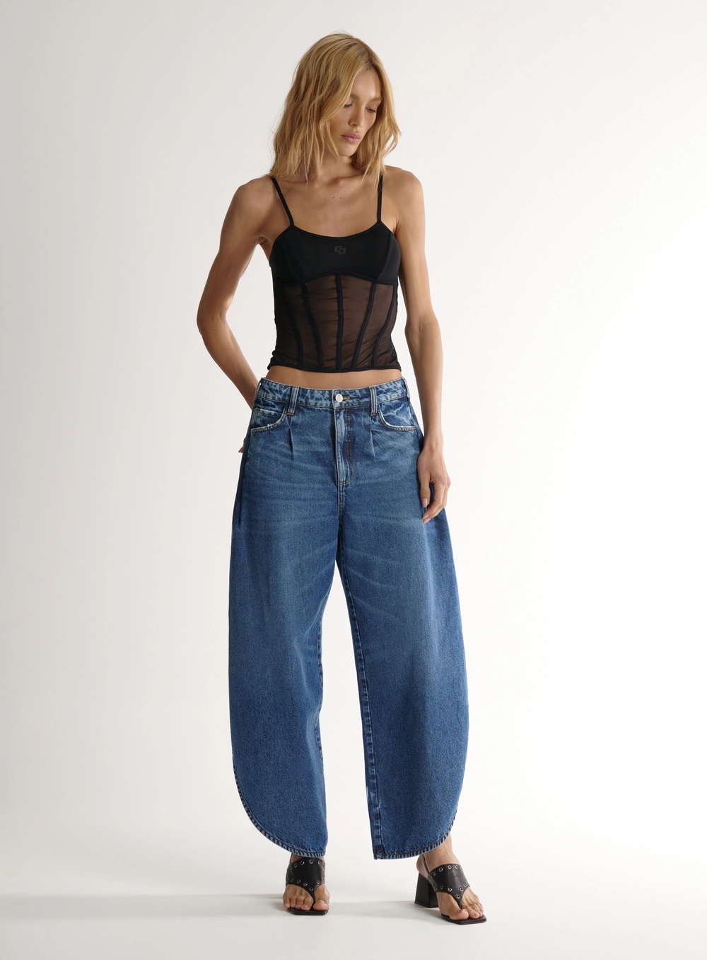 Blusa Corset Second Skin Com Transparência E Alças Preto