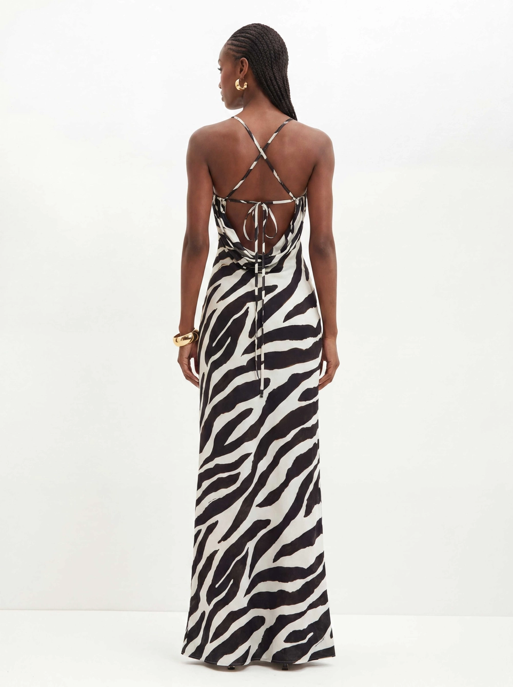 Vestido Longo Sereia Com Amarração Estampado Estampados 2