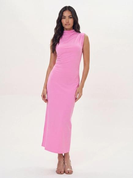 Vestido Midi Comfort Gola Alta
