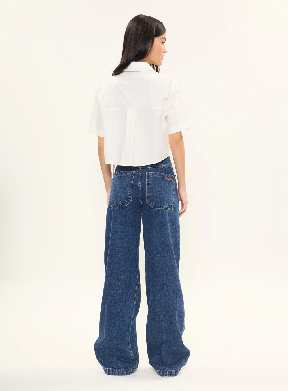 Camisa Cropped Manga Curta Com Amarração Lateral Off Shell 4