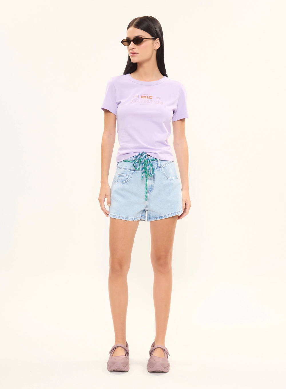 Camiseta Feminina Slim Estampada Roxo 5