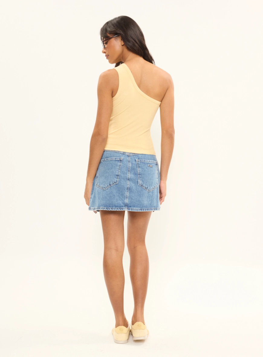 Blusa Canelada Small Um Ombro Só Amarelo 5