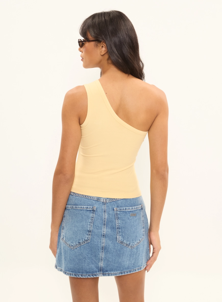 Blusa Canelada Small Um Ombro Só Amarelo 2