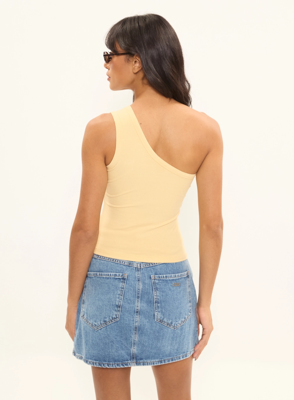Blusa Canelada Small Um Ombro Só Amarelo 2