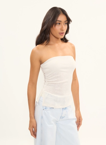 Blusa Slim Tomara Que Caia Com Brilho