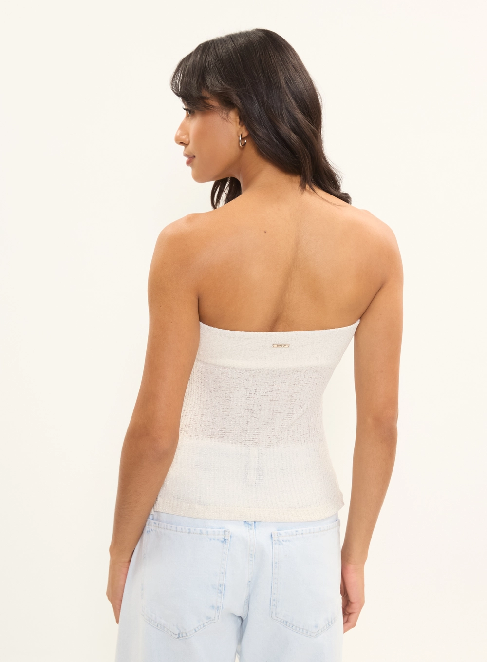 Blusa Slim Tomara Que Caia Com Brilho Off Shell 2