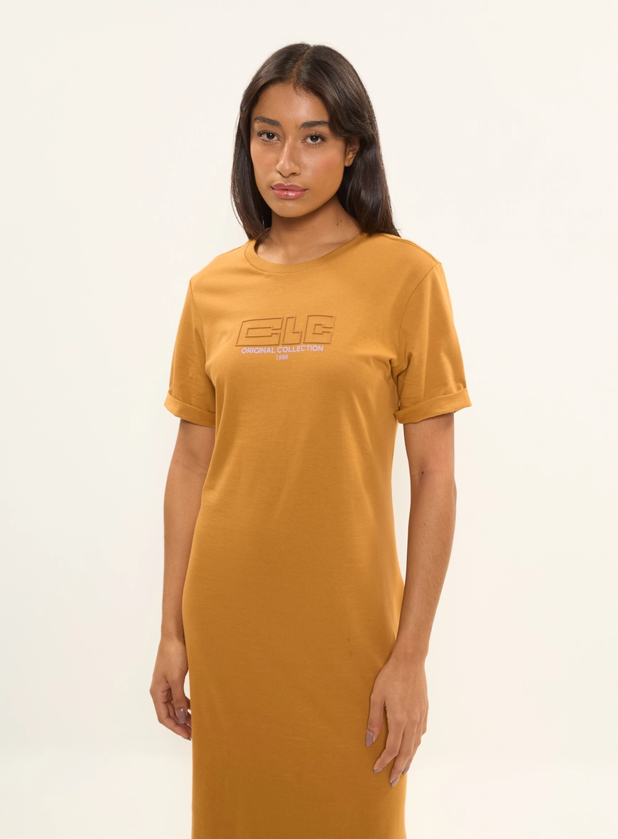 Vestido Midi Com Fendas Marrom 3