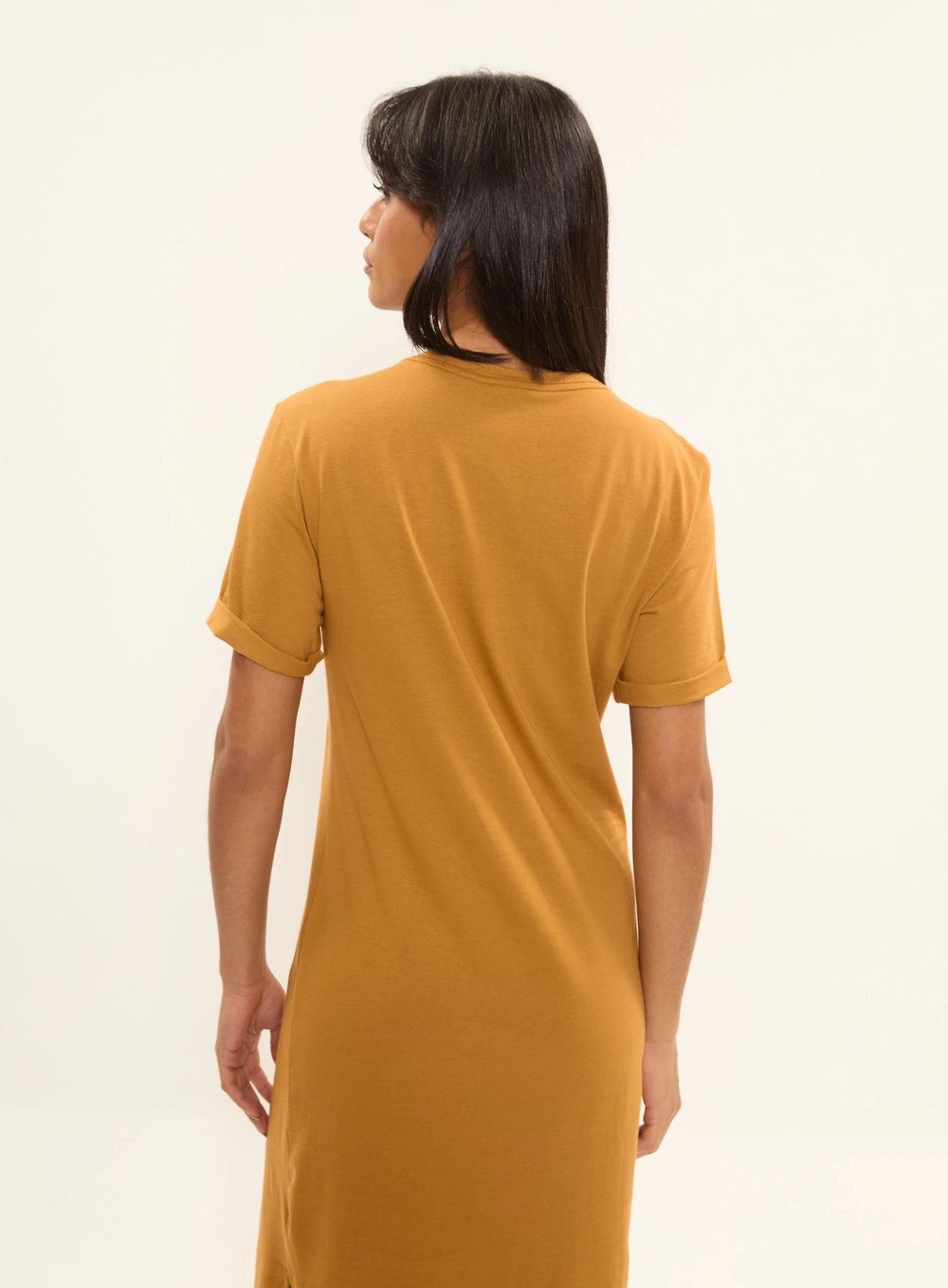 Vestido Midi Com Fendas Marrom 4